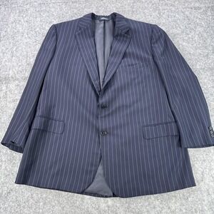 J. Press Blazer Sport Coat Mens 45L Navy Pinstripe 100% Wool Two Button Made USA
